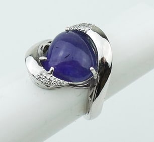 Platinum Diamond & Tanzanite Ring.