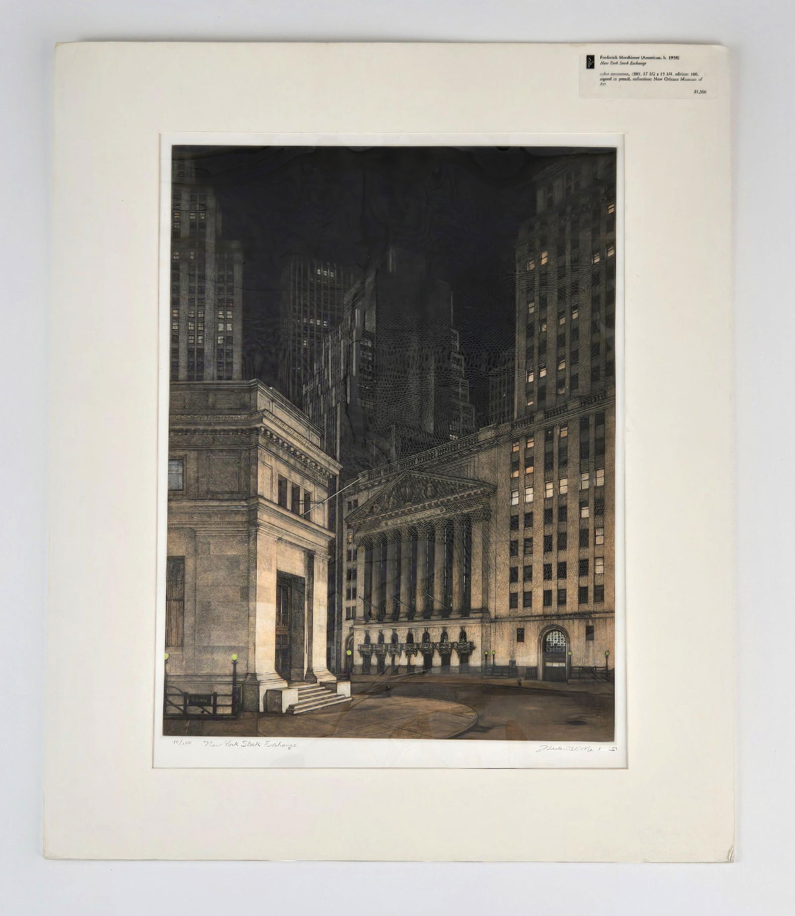 Mershimer, "NY Stock Exchange," 1989, mezzotint. (1 of 4)