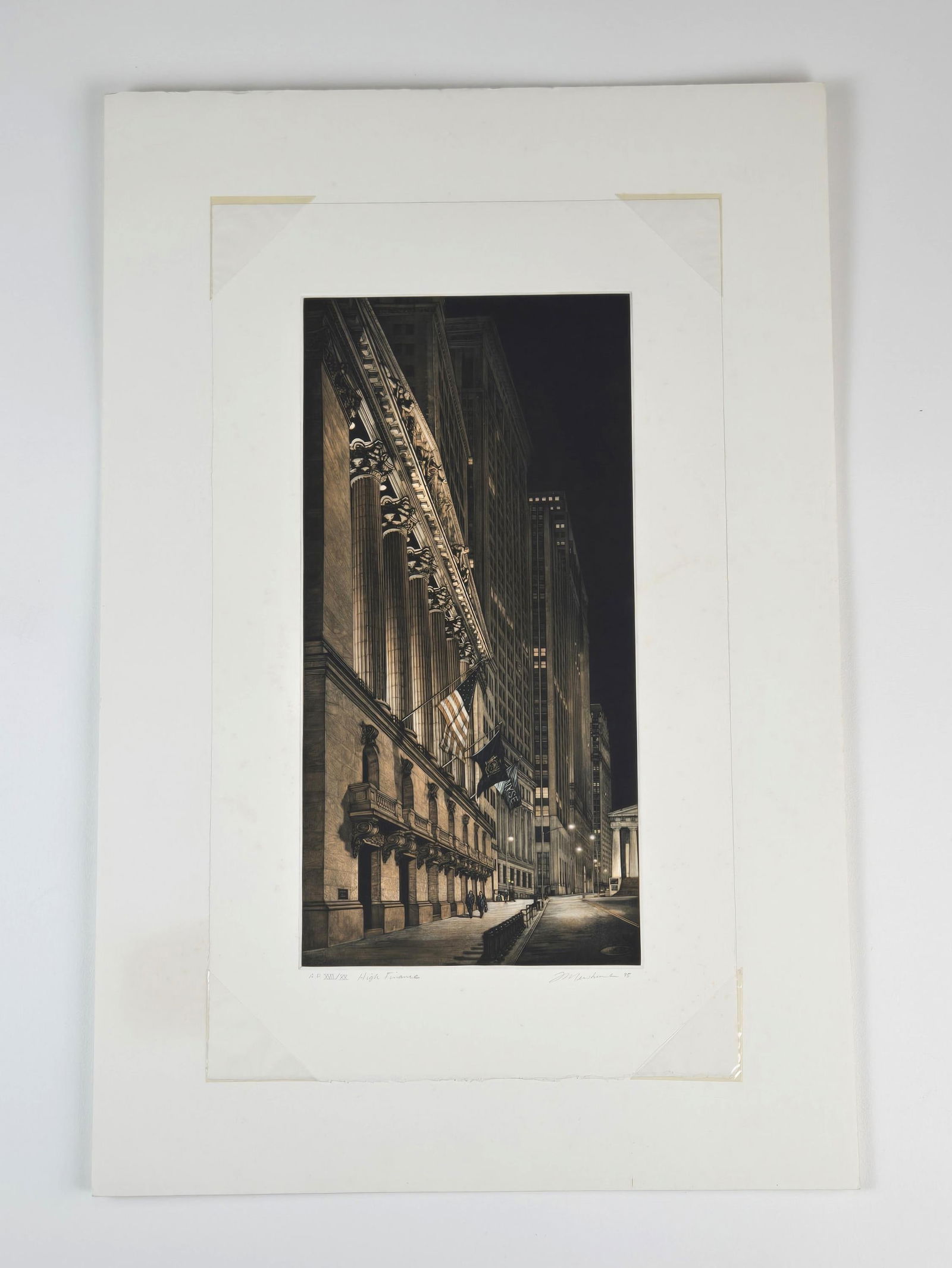 Mershimer, "High Finance," 1995, mezzotint. (1 of 4)