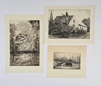3 John Taylor Arms etchings.