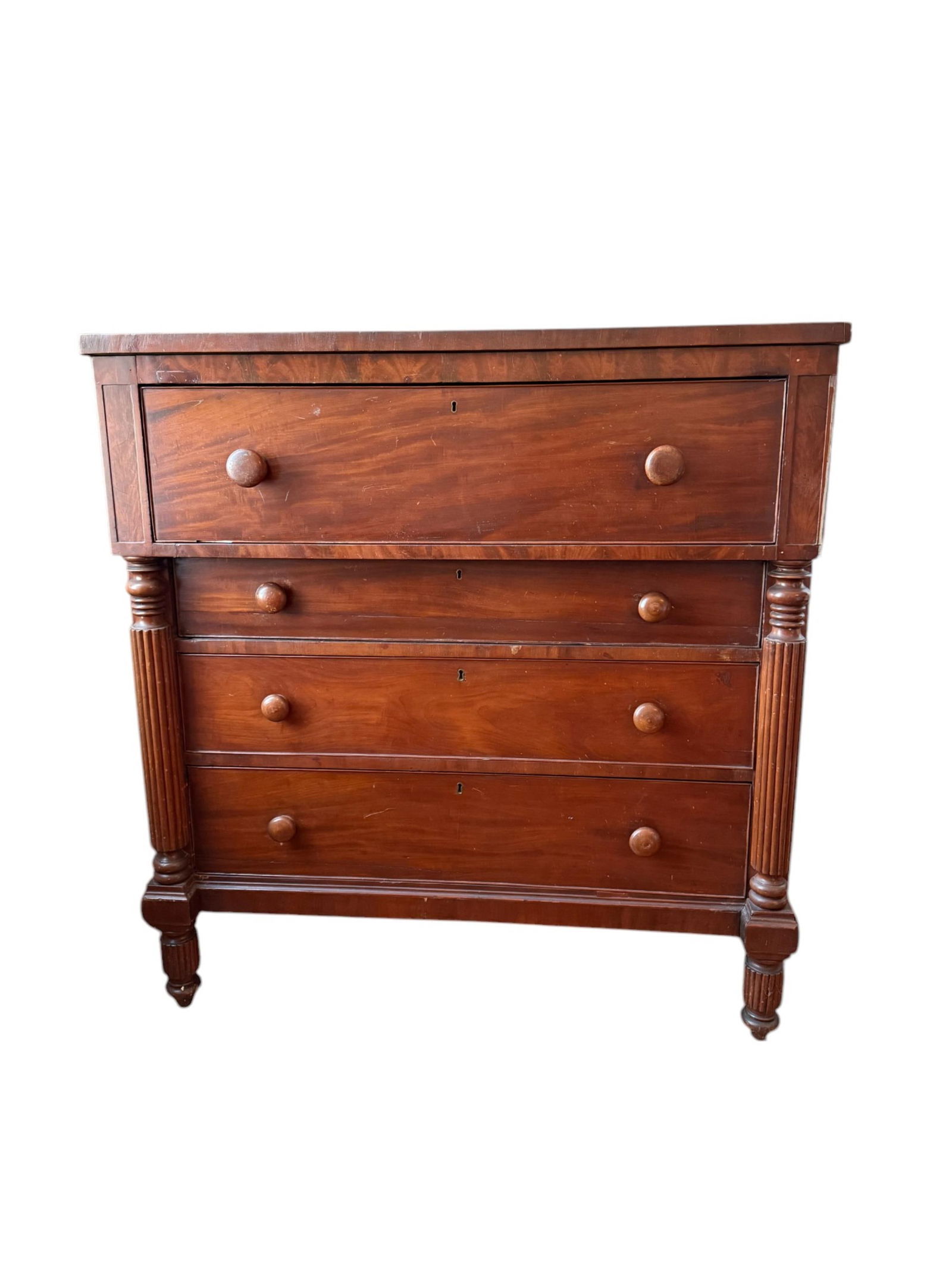 American Empire walnut chest. (1 of 17)