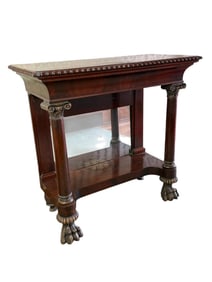 American Empire flame mahogany pier table.
