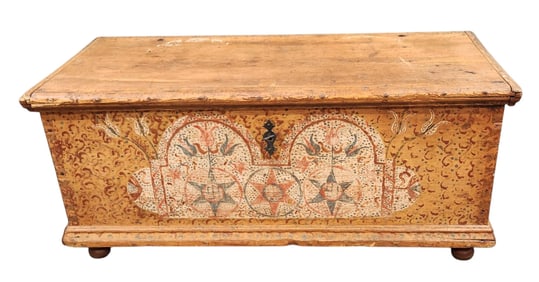 Colonial Pennsylvania Dutch dowry chest.