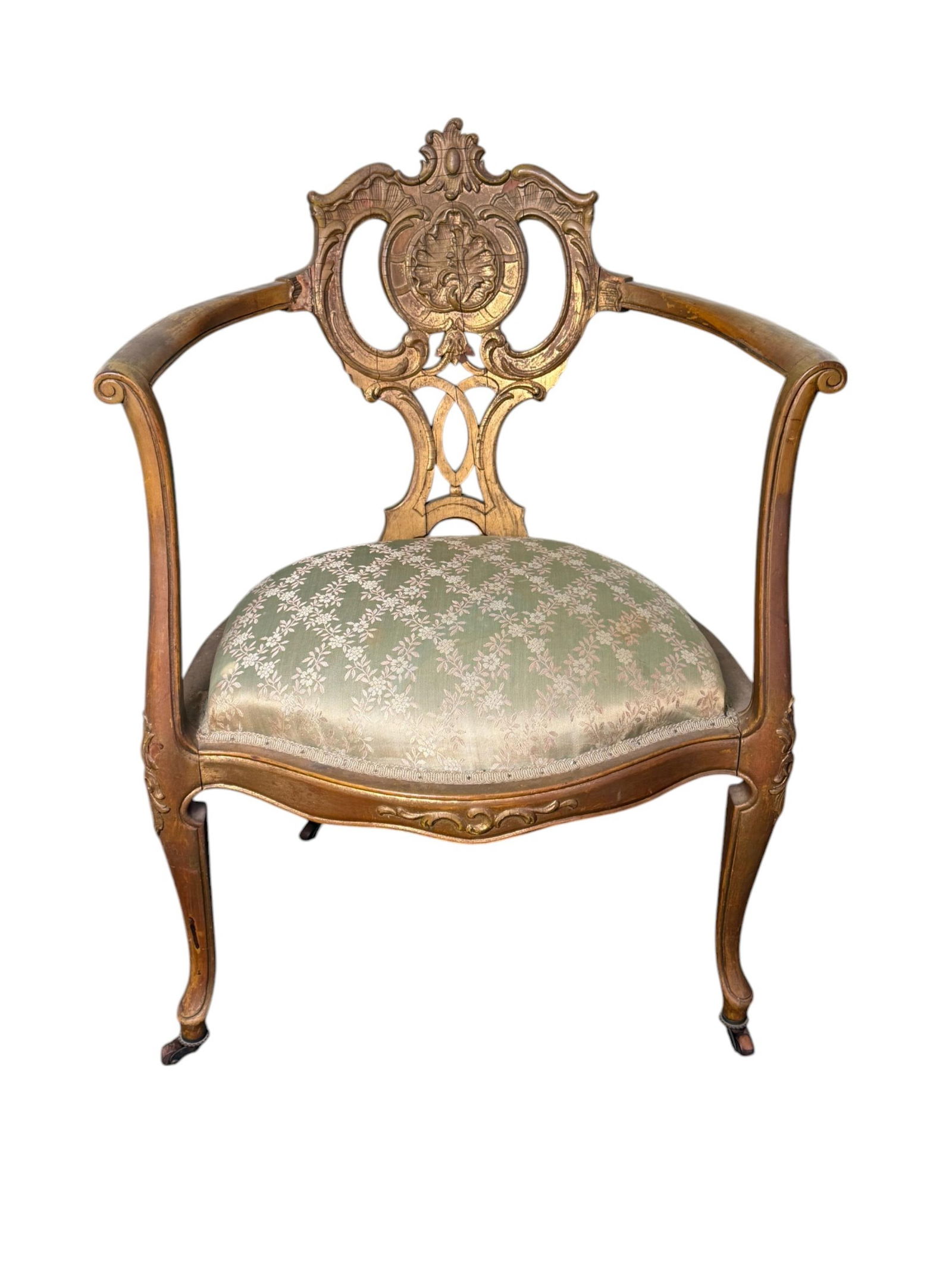 Rococo Revival gilt arm chair. (1 of 10)