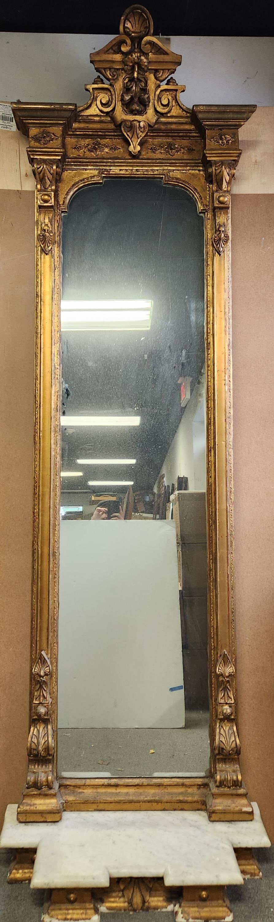 Antique gilt trumeau mirror. (1 of 4)