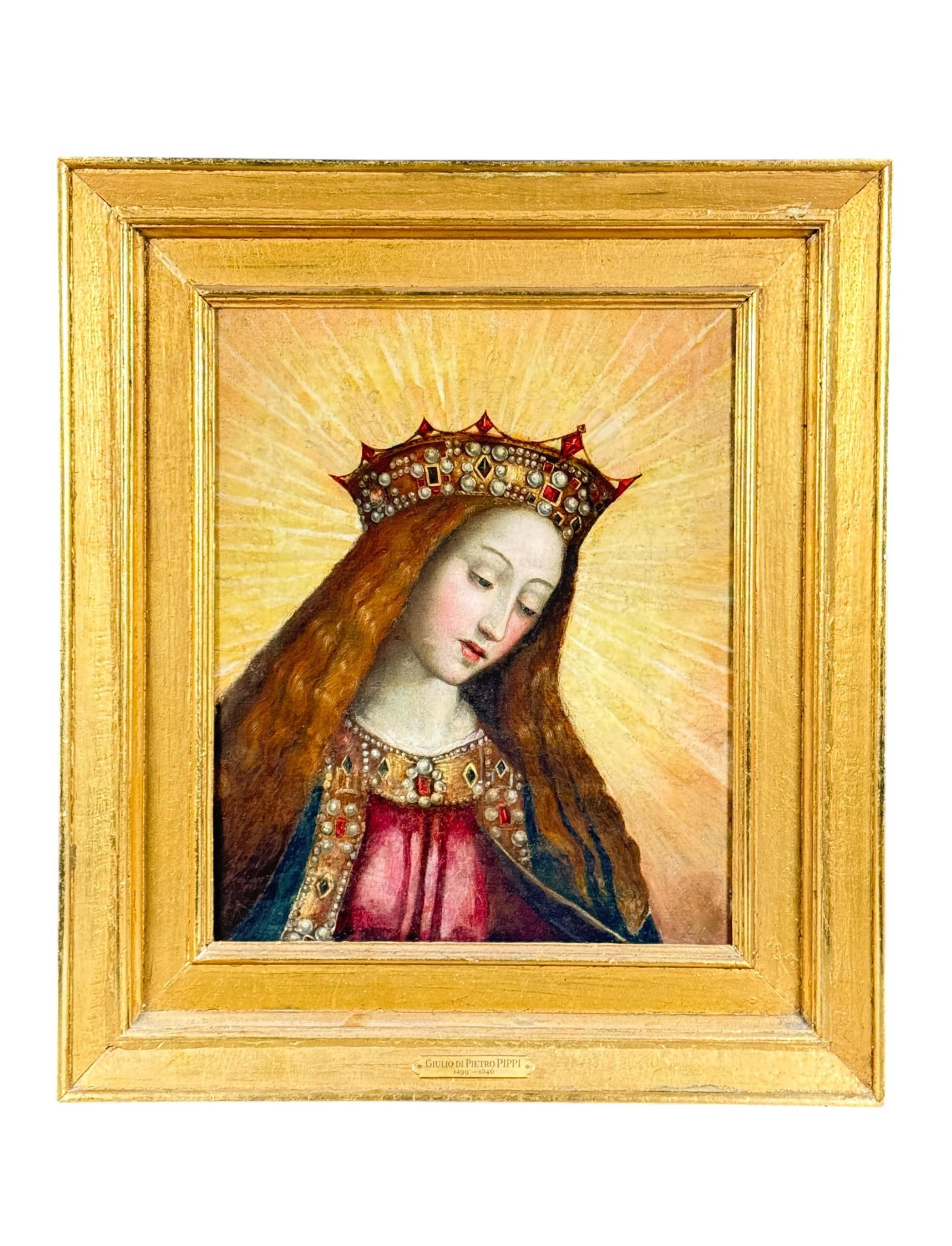 Portrait of Mary, O/C.: A portrait of Mary. Oil on canvas. Unsigned. Sight: 23" x 19". Frame: 34" x 29 1/2".