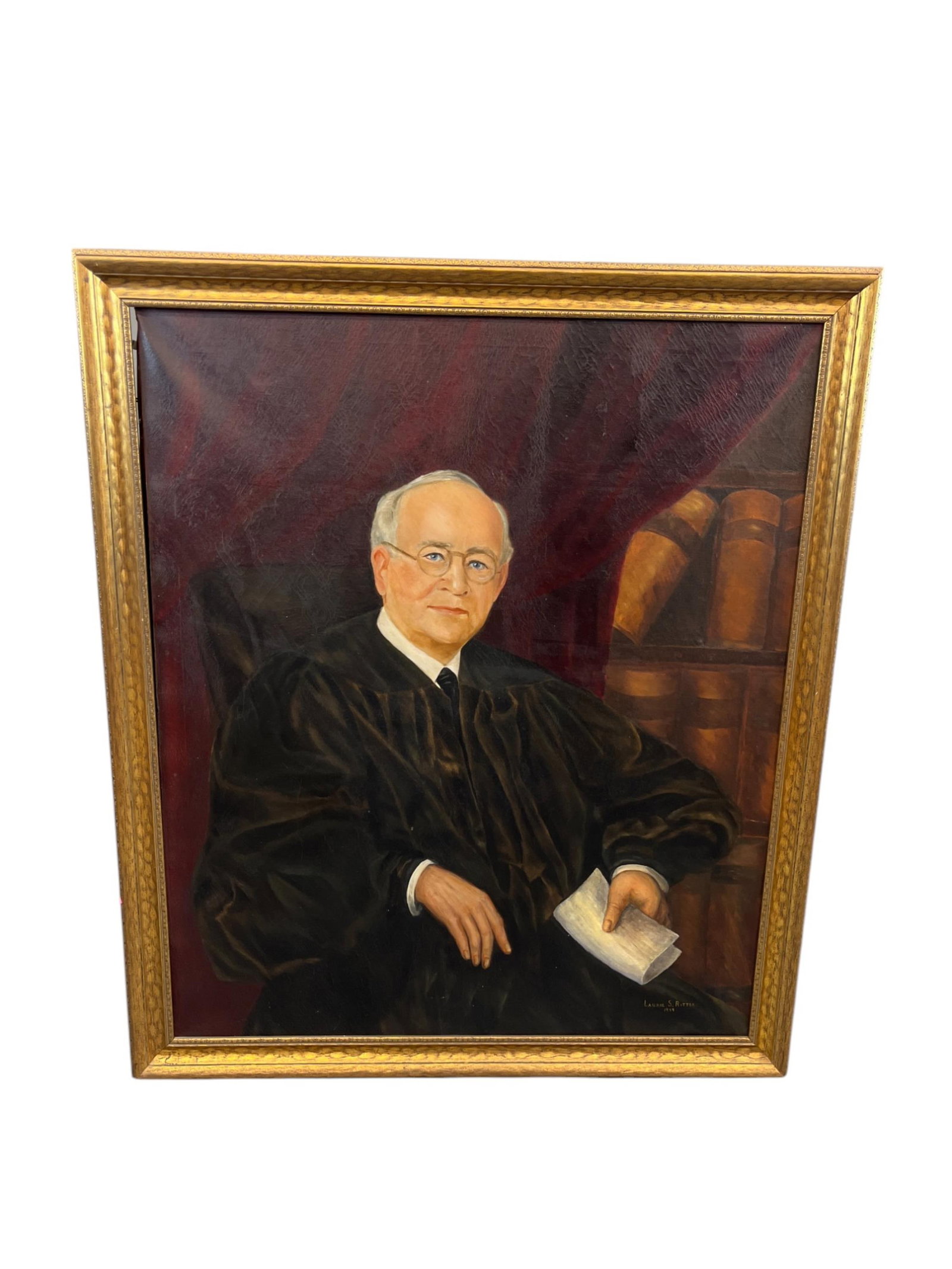 Portrait of a man.: A portrait of a man. Oil on canvas. 1949. Signed "Laurie S. Ritter" and dated l.r.