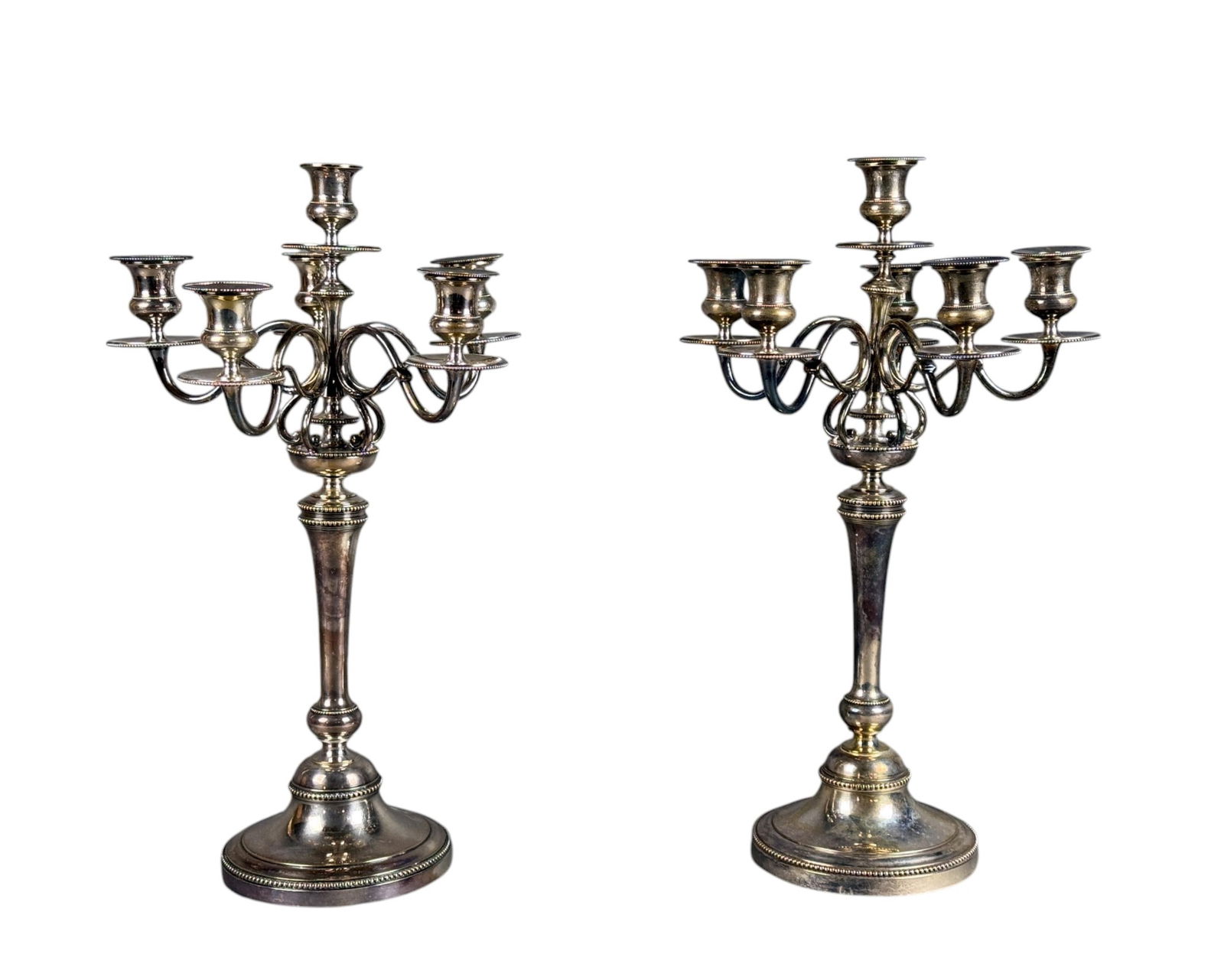 2 Christofle silverplate 5 light candelabras. (1 of 5)