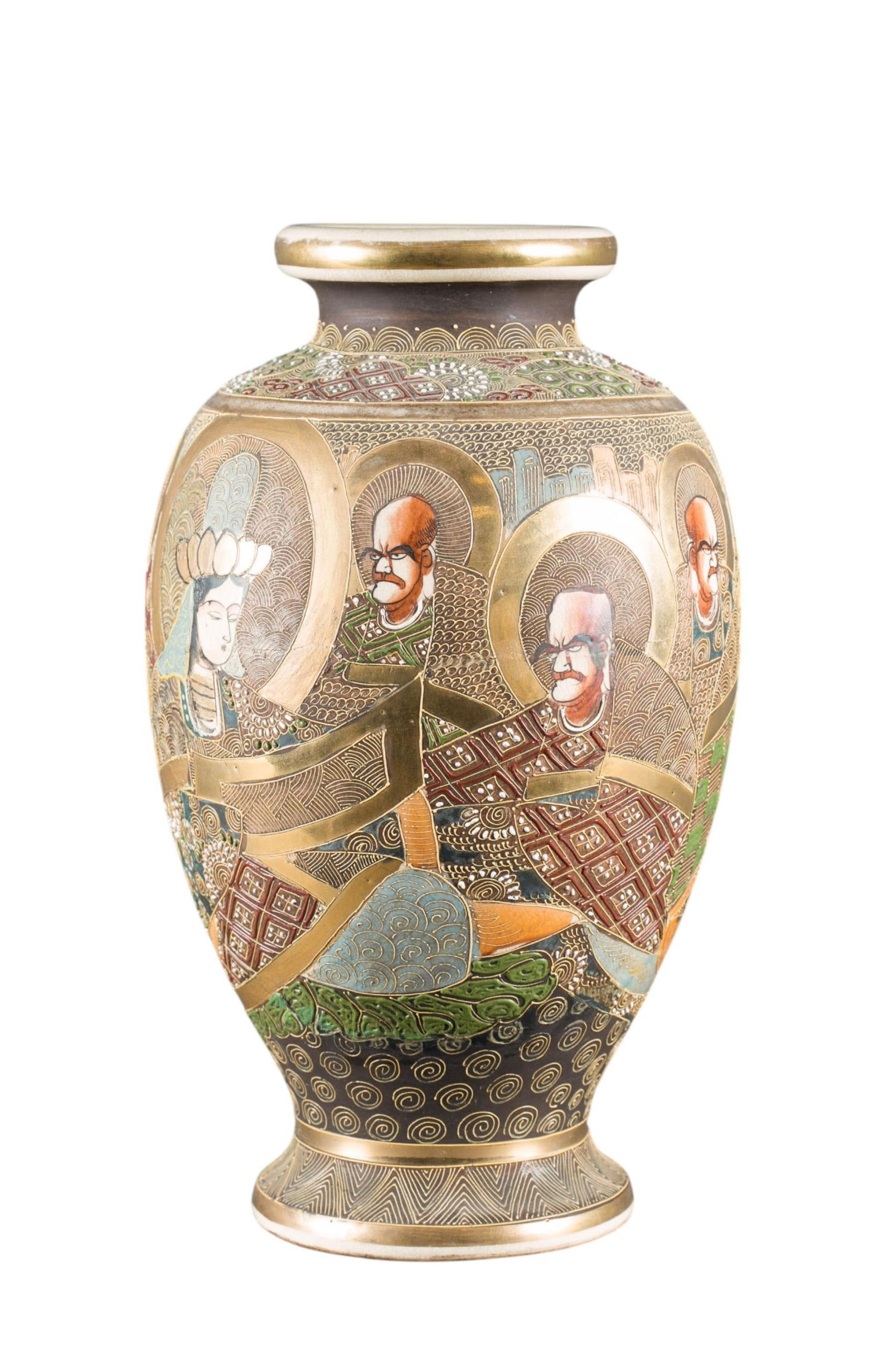 Japanese Satsuma porcelain vase. (1 of 6)