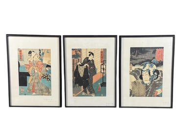 3 Kunisada woodblocks.