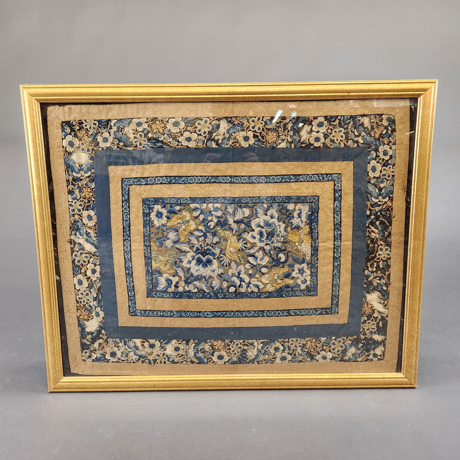 Chinese embroidered silk square. (1 of 3)