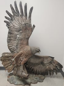 Large bronze eagle fountain