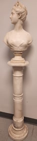 After J. Houdon marble bust of Diana