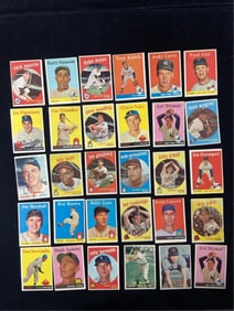 Lot of 25 1959 Topps Baseball Cards in Colorful Design