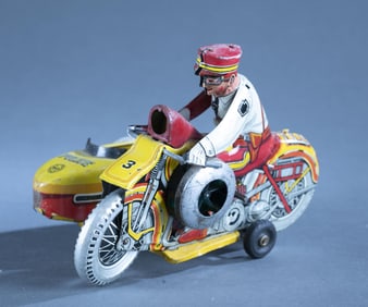 Marx "Police Squad" motorcycle tin litho wind up