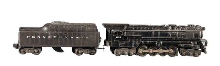 Postwar Lionel O Gauge #681 steam turbine & tender