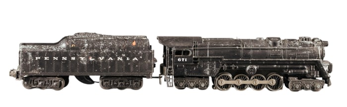 Postwar Lionel O Gauge #671 engine and tender