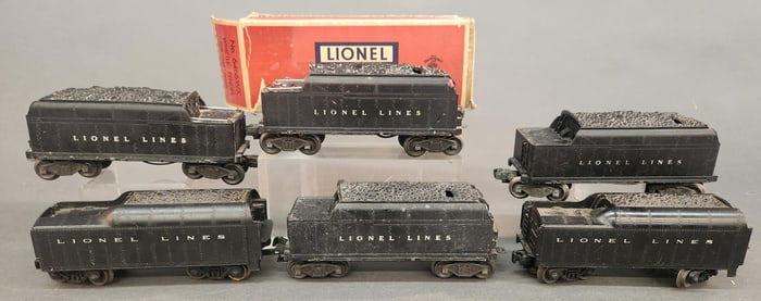 6 Postwar Lionel O Gauge tenders
