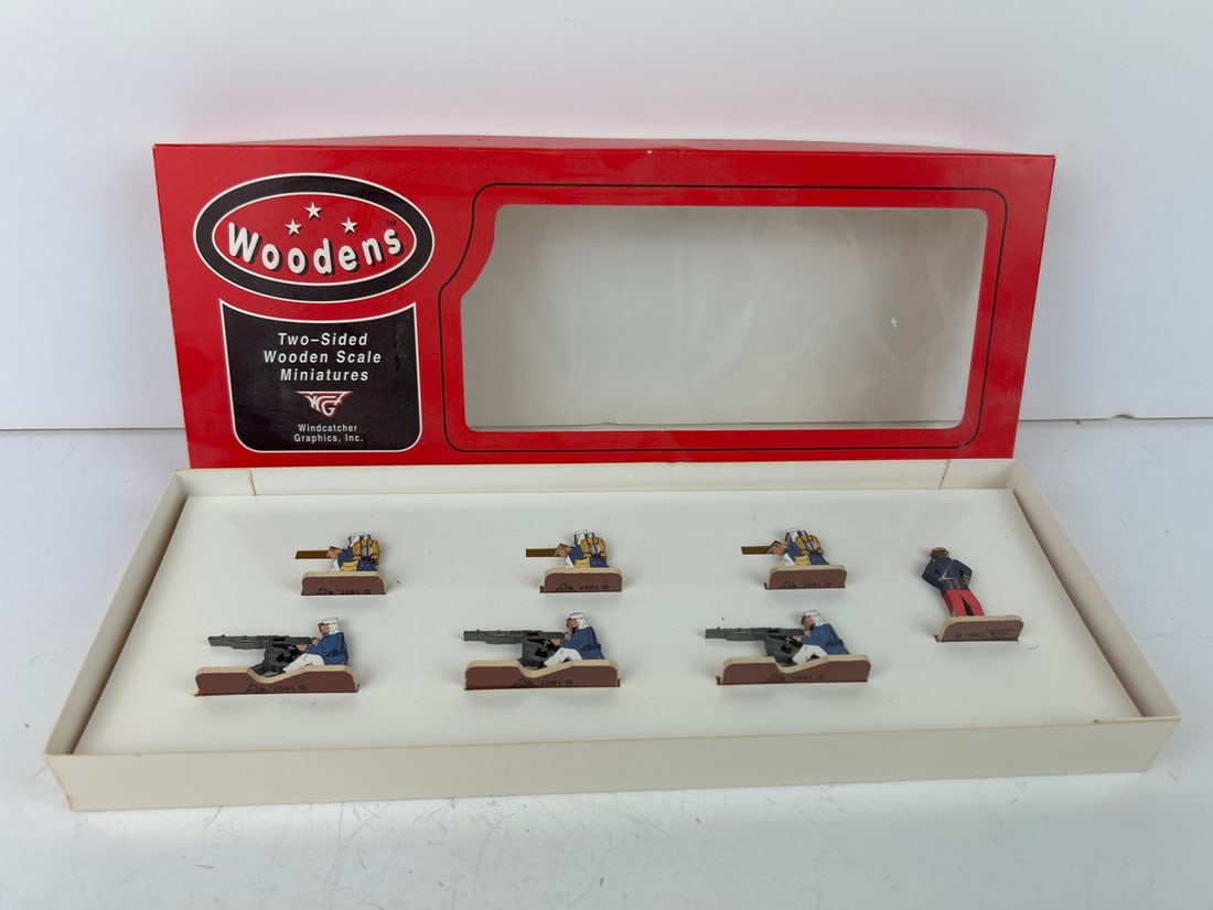Woodens French foreign legion: A group of Woodens two sided wooden scale miniatures 1912 French Foreign Legion