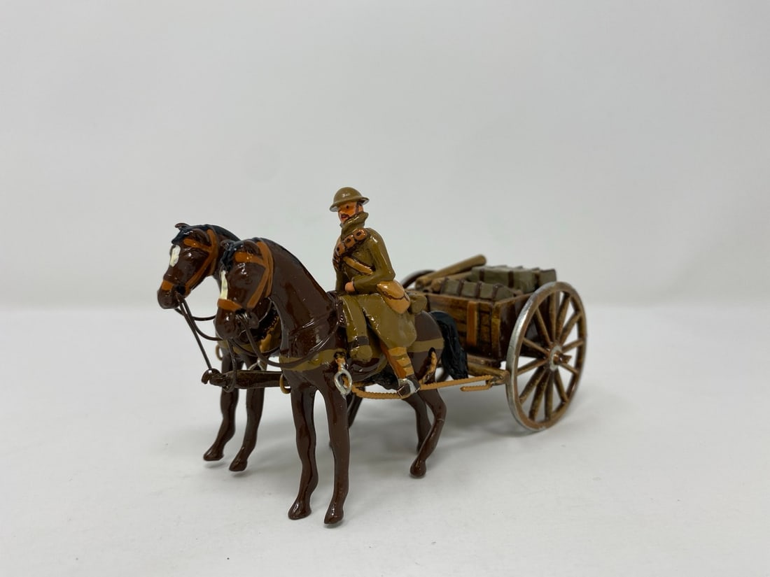 Toy soldier British supply cart: A toy soldier British supply cart