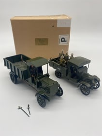Soldiers and vehicles.