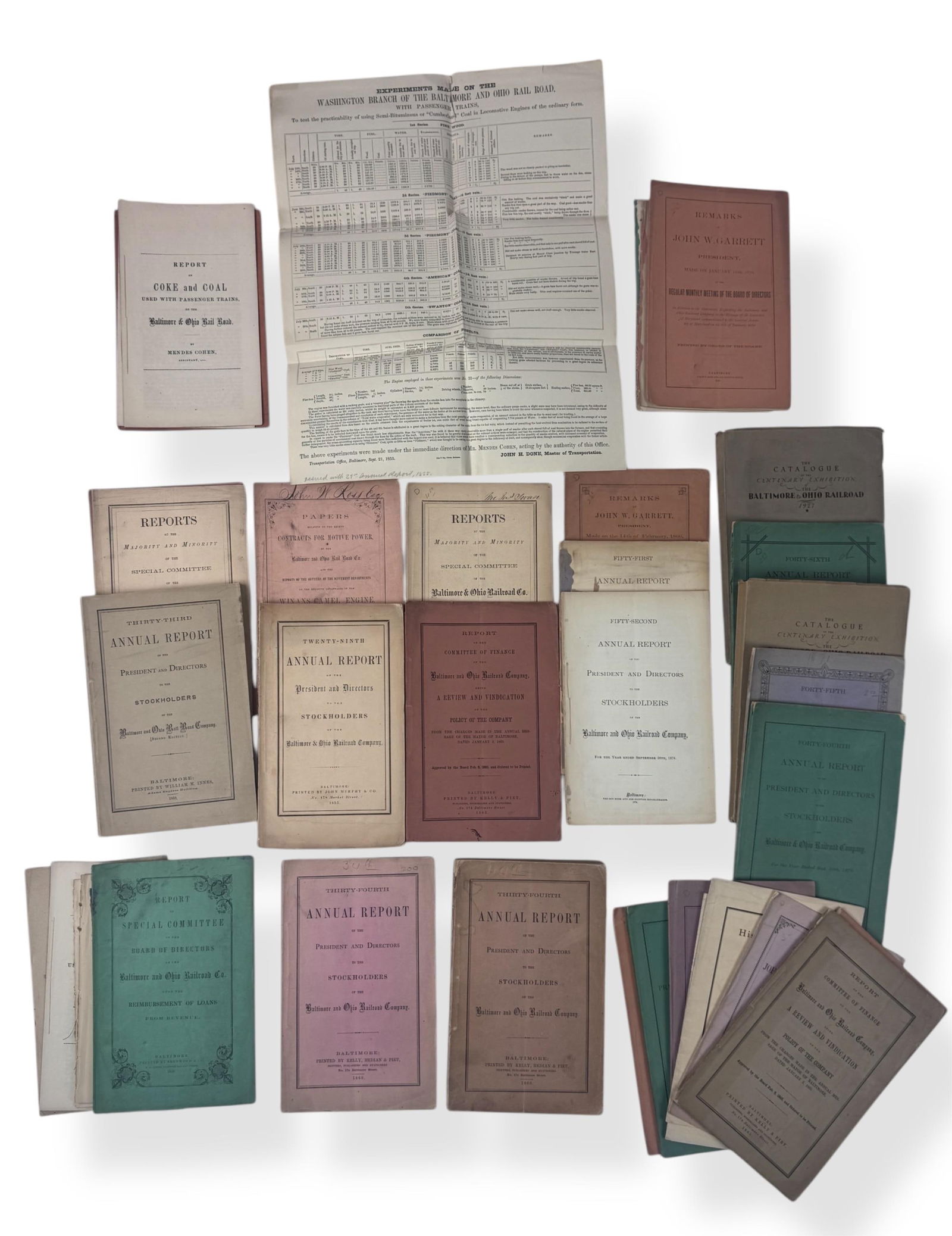 25+ Vols. 19th C. B&O Railroad Reports, Ephemera. (1 of 7)