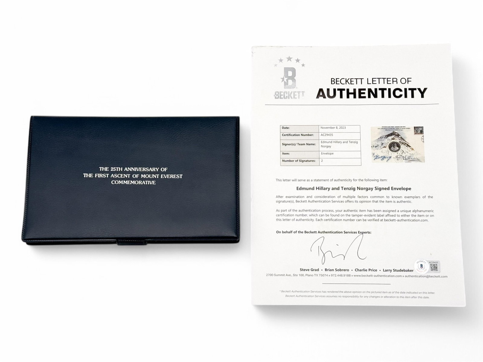 Edmund Hillary and Tenzig Norgay Signed Cover. (1 of 5)