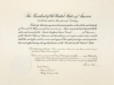 Woodrow Wilson Presidential Signed Document