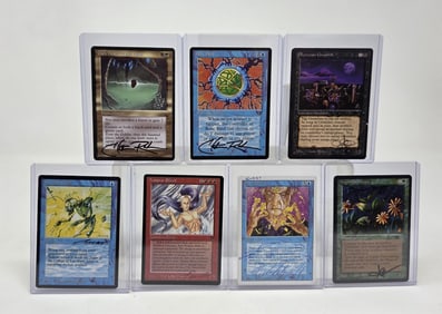 7 MTG Rush signed cards