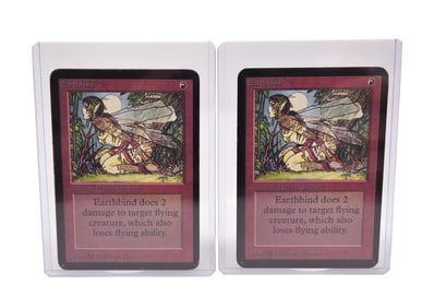 2 MTG: Alpha "Earthbind" cards