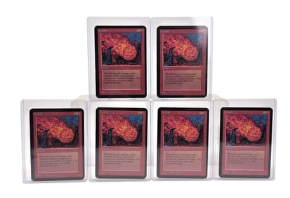 6 MTG: Alpha "Fireball" cards