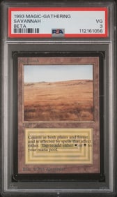 MTG: Beta "Savannah" card PSA 3 VG