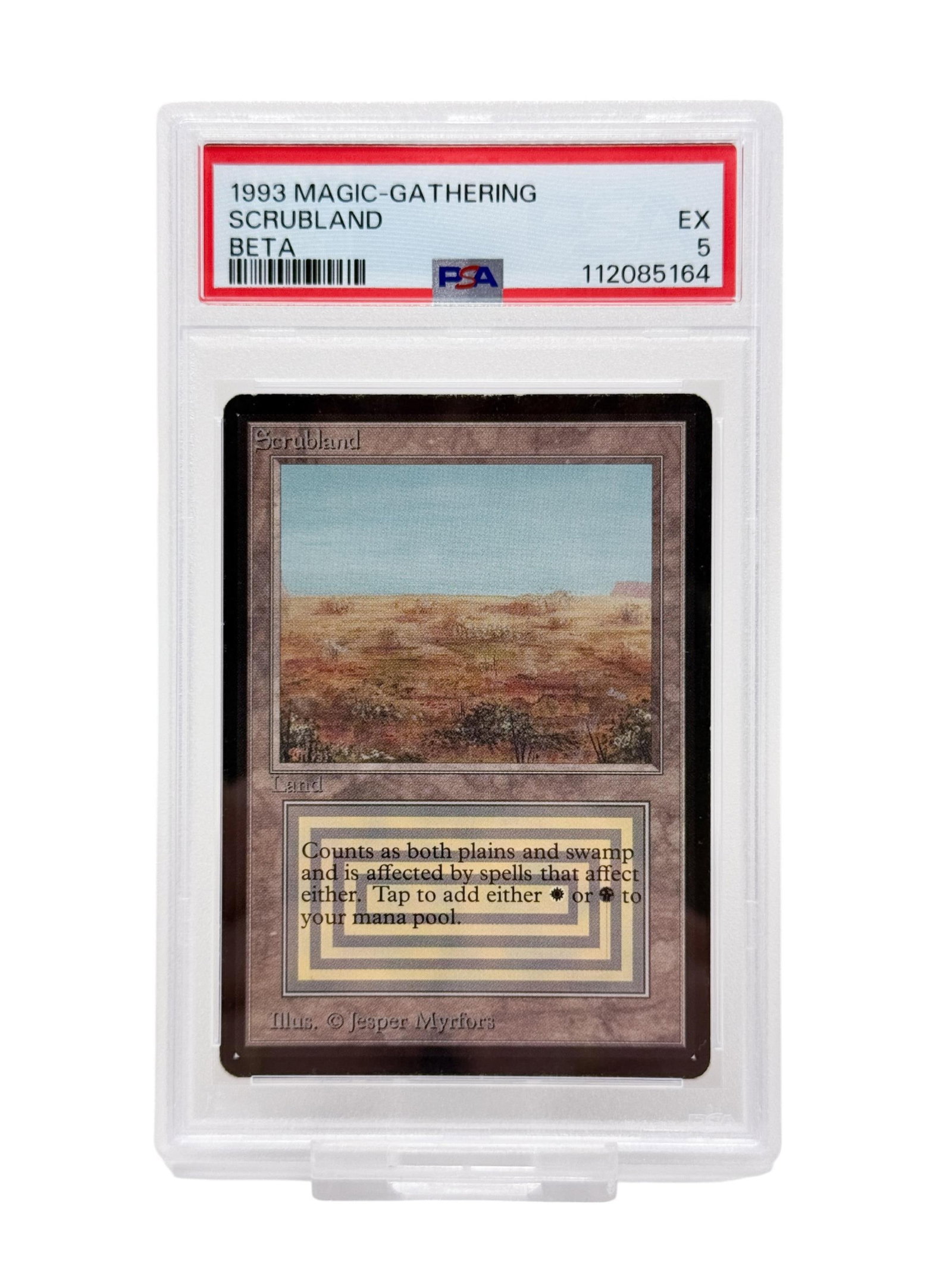 MTG: Beta "Scrubland" card PSA EX 5 (1 of 3)