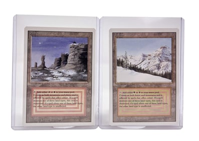 MTG Revised "Plateau" and "Taiga" cards.