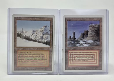 MTG: Revised "Plateau" and "Taiga" cards.