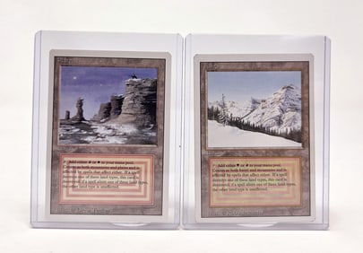 MTG Revised "Plateau" and "Taiga" cards.