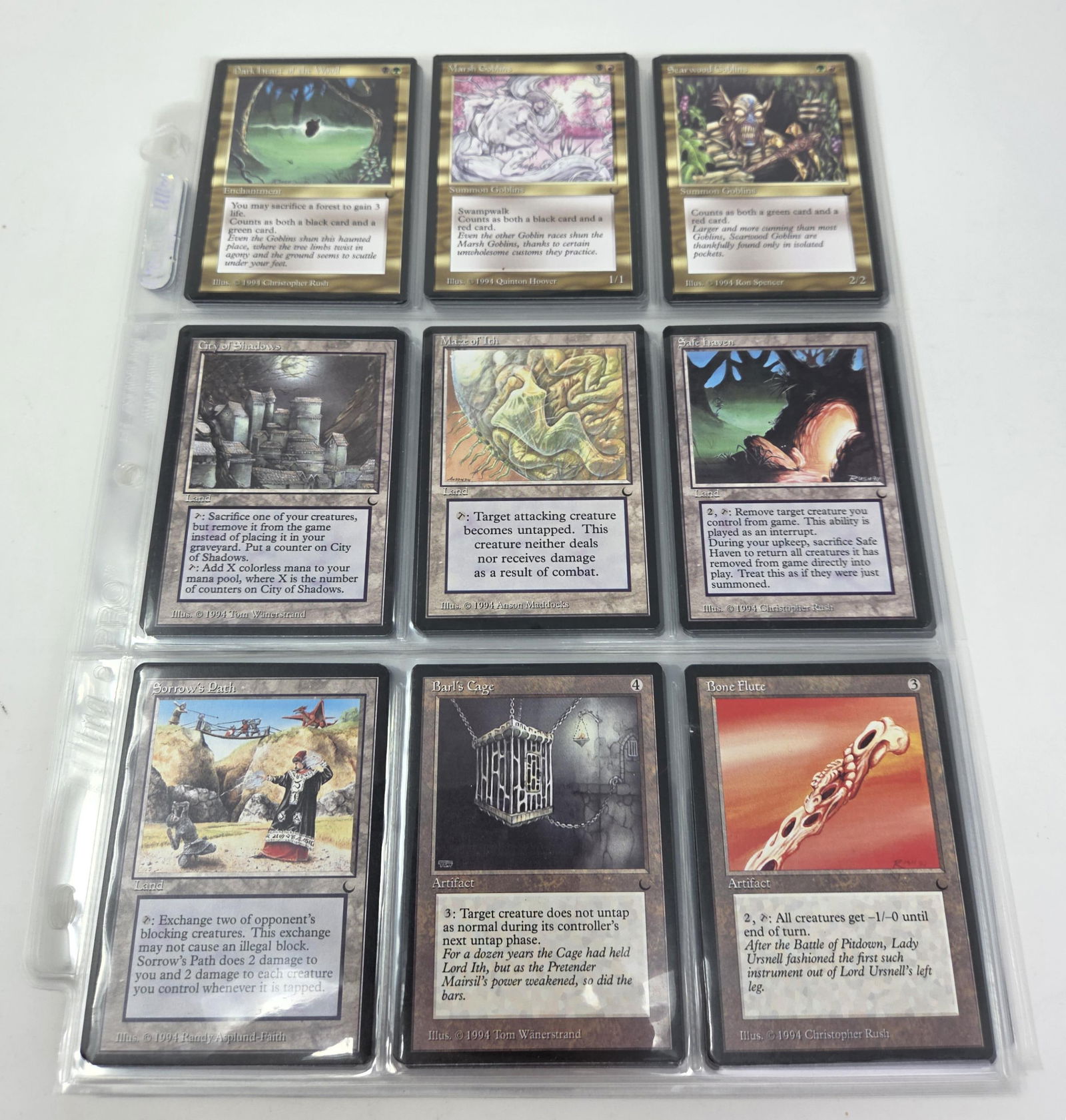 MTG: The Dark complete set: A Magic the Gathering: The Dark Expansion Set complete cards. 119 cards. Including Ball Lightning, Blood Moon, City of Shadows Goblin Wizard, Mana Vortex Maze of Ith, Preacher, and Season of the Witch