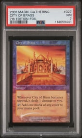 MTG: 7th Edition "City of Brass" foil card PSA 7