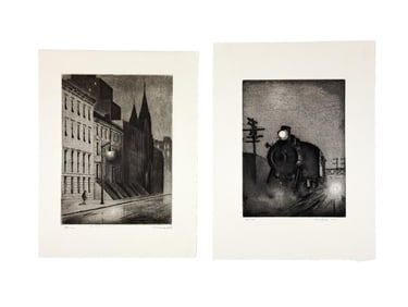 2 Armin Landeck Etchings.