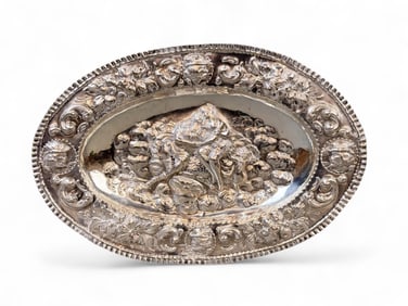 Spanish C. Munoz silver embossed tray.