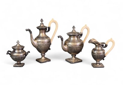 Neoclassical Italian silver coffee and tea service