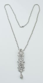 14/18KWG & Diamond pave drop necklace.