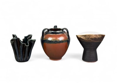 3 Pottery vases.