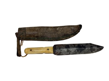 Native American style commercial hide knife case.