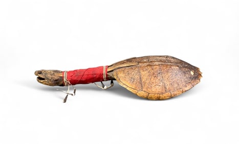 Iroquois snapping turtle rattle, early 20th c.