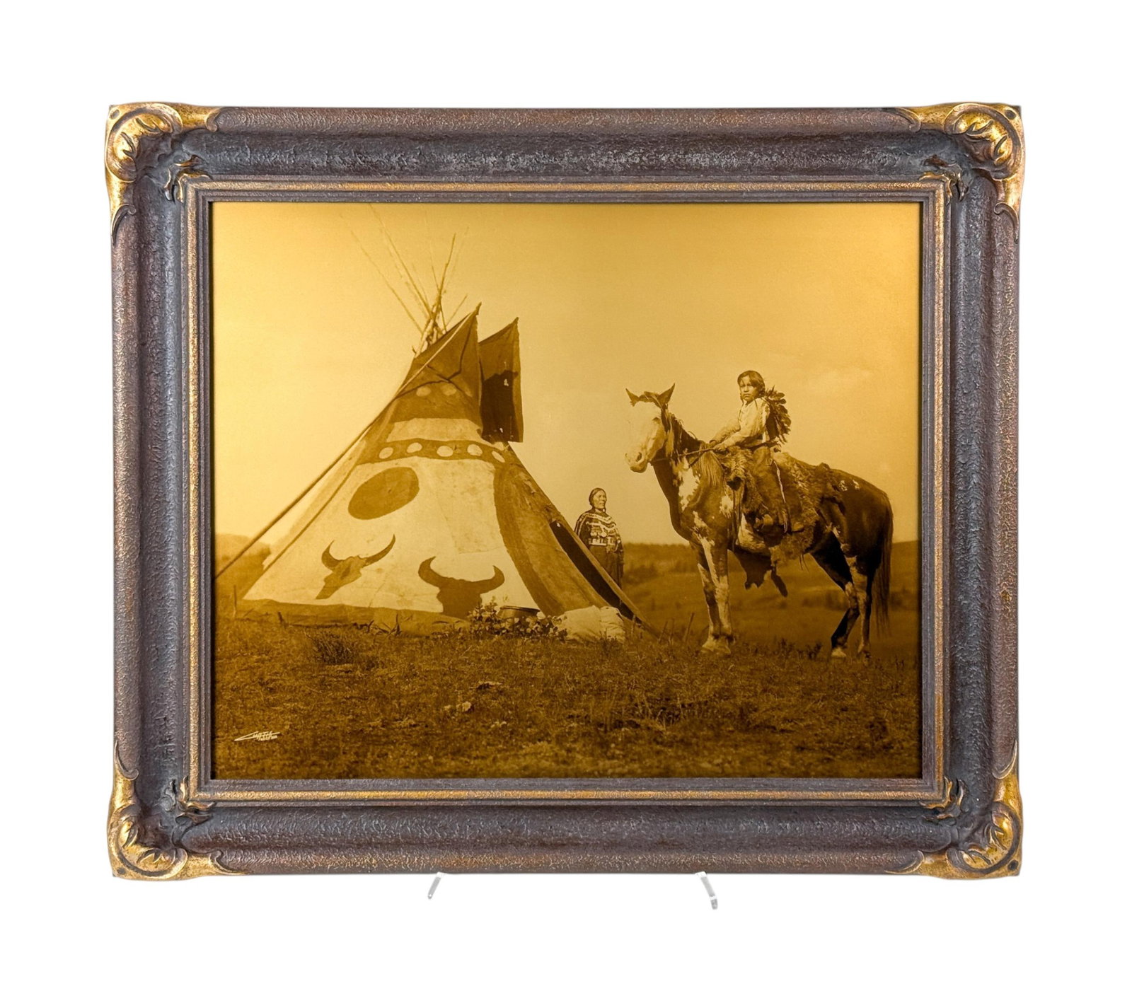 Curtis, "Painted Tipi," 1908, Photograph.: Curtis, Sheriff Edward (American, 1868-1952). "Painted Tipi-Assinboin." Negative date: 1926. Print date: 2012. Orotone photograph. Centennial Edition Goldtone. Edition (CCP) , 13/100, verso. Print siz