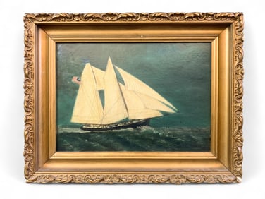 American School, "Schooner White Wing," O/C.