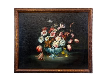 Still life of flowers, O/B.
