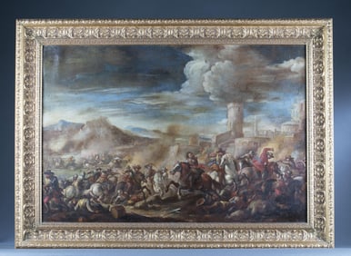 Italian School, Battle scene, O/C, 17th c.