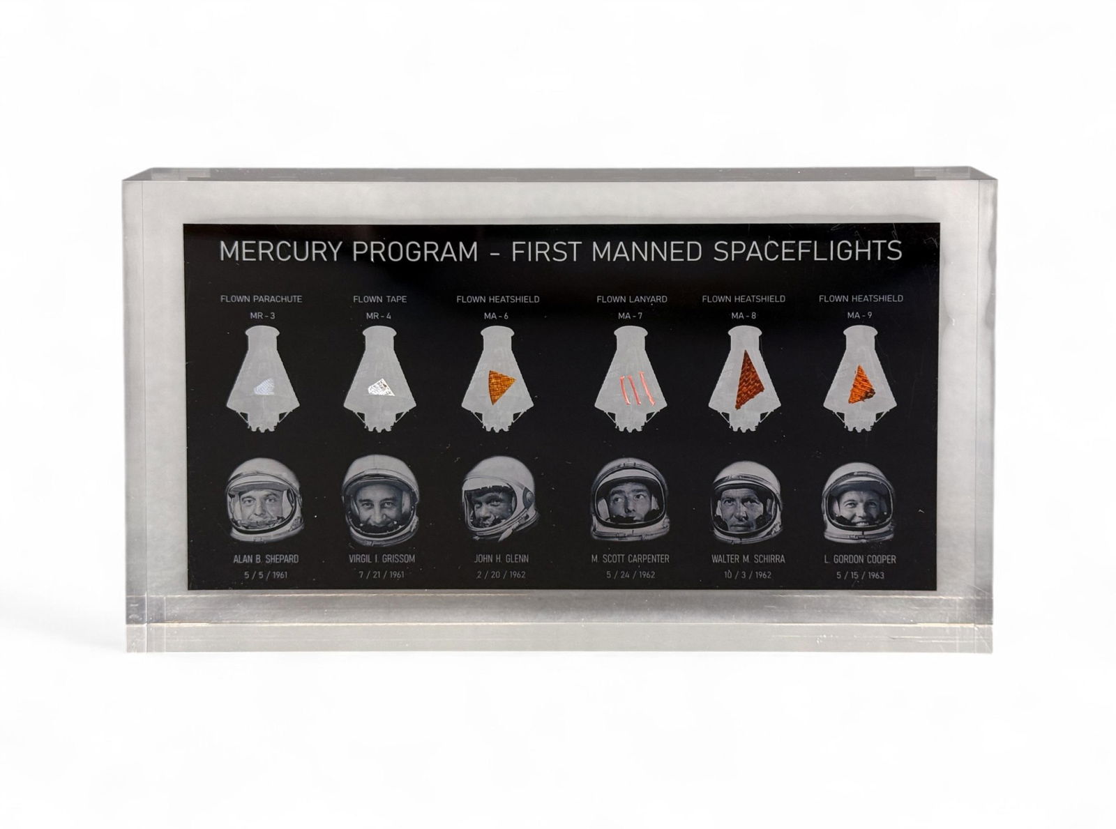 Mercury program flown artifacts. (1 of 4)